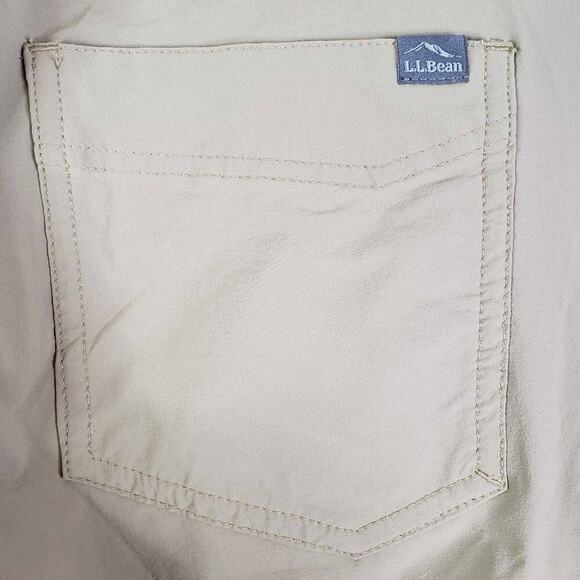 LL Bean Pants Women’s Size 10 Straight Leg Outdoor Hiking Khaki Tan Nylon - Picture 4 of 11